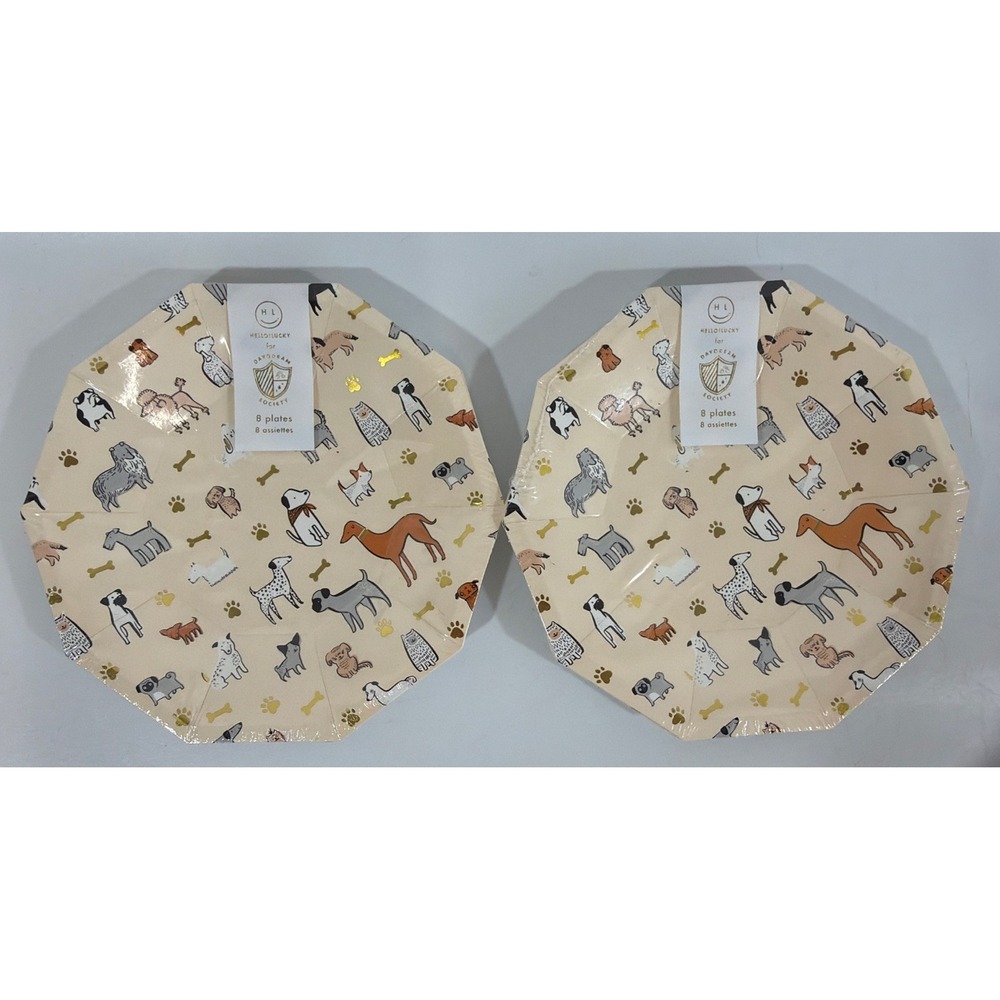 Daydream Society Puppy Dog Theme 16 Party Small Cake Appetizer Plates 7.5"